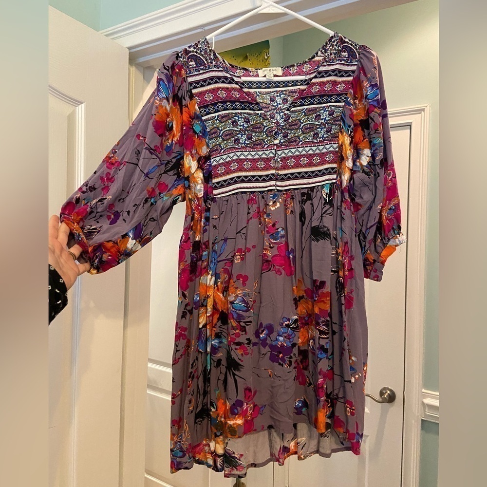 Umgee Twirly Girl Floral Print Mini Dress - Picture 4 of 8